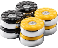 Buffalo Shuffleboard pucks set 4 x juodas and 4 x yellow