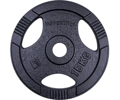 Ketaus olimpinis svorio diskas inSPORTline Hamerton Juodas 15 kg, 50 mm