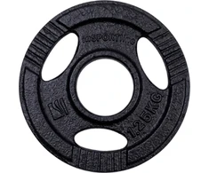 Ketaus olimpinis svorio diskas inSPORTline Hamerton, juodas, 1,25 kg, 50 mm