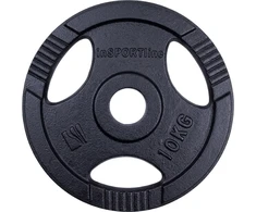 Ketaus olimpinis svorio diskas inSPORTline Hamerton, juodas, 10 kg, 50 mm