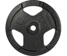 Ketaus svorio diskas inSPORTline Hamerton, juodas, 15 kg, 30 mm