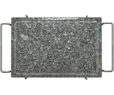 Cattara Granitinė kepimo plokštė GRANIT L su grioveliu ir laikikliu, 30x20x1,65 cm