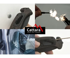 Cattara Sulankstomas peilis su fiksatoriumi, juoda geležtė, 21,7 cm