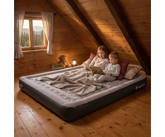 Dvivietis pripučiamas čiužinys inSPORTline Valkon Duo 192x151x22 cm su įmontuota elektrine pompa