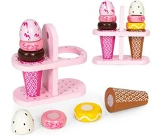 Ecotoys Medinių Velcro ledų rinkinys vaikams, 9 elementai