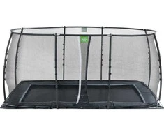 EXIT Dynamic ground level trampoline 244x427cm with safety net - juodas