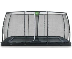 EXIT Dynamic ground level trampoline 244x427cm with safety net - juodas