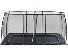 EXIT Dynamic ground level trampoline 244x427cm with safety net - juodas