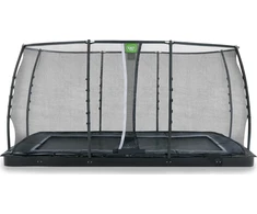 EXIT Dynamic ground level trampoline 244x427cm with safety net - juodas
