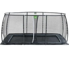 EXIT Dynamic ground level trampoline 275x458cm with safety net - juodas