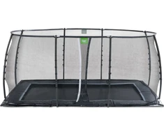 EXIT Dynamic ground level trampoline 275x458cm with safety net - juodas