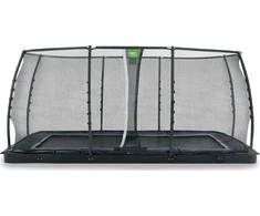 EXIT Dynamic ground level trampoline 305x519cm with safety net - juodas