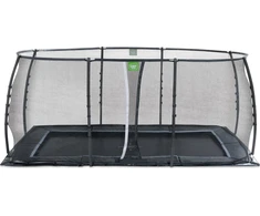 EXIT Dynamic ground level trampoline 305x519cm with safety net - juodas
