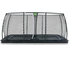 EXIT Dynamic ground level trampoline 305x519cm with safety net - juodas