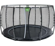 EXIT Dynamic ground level trampoline ø366cm with safety net - juodas
