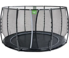 EXIT Dynamic ground level trampoline ø366cm with safety net - juodas