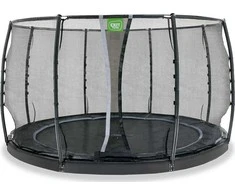 EXIT Dynamic ground level trampoline ø366cm with safety net - juodas