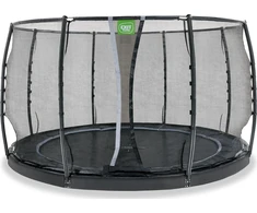EXIT Dynamic ground level trampoline ø366cm with safety net - juodas