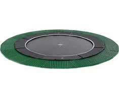 EXIT Dynamic ground level trampoline ø427cm with Freezone safety tiles - juodas