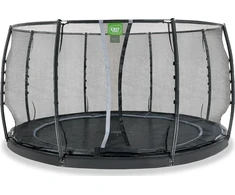 EXIT Dynamic įleidžiamas į žemę batutas ø427 cm su apsauginiu tinklu, juodas