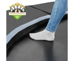 EXIT Dynamic ground level trampoline ø427cm with Freezone safety tiles - juodas