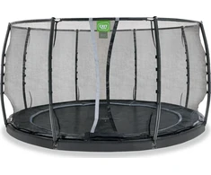 EXIT Dynamic ground level trampoline ø427cm with safety net - juodas