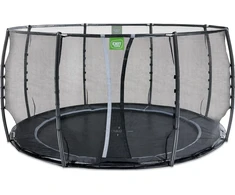 EXIT Dynamic įleidžiamas į žemę batutas ø427 cm su apsauginiu tinklu, juodas