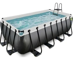 EXIT Juodas Leather pool 400x200x122cm with sand filter pump - juodas