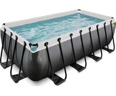 EXIT Juodas Leather pool 400x200x122cm with sand filter pump - juodas