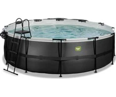 EXIT Juodas Leather pool ø450x122cm with sand filter pump and dome - juodas