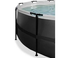 EXIT Juodas Leather baseinas ø488x122 cm su filtravimo siurbliu - juodas