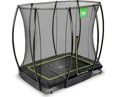 EXIT Silhouette ground trampoline 153x214cm with safety net - juodas
