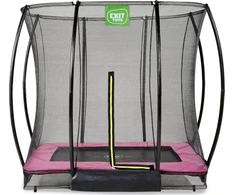 EXIT Silhouette ground trampoline 153x214cm with safety net - pink