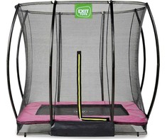 EXIT Silhouette ground trampoline 153x214cm with safety net - pink