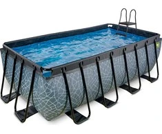 EXIT Stone pool 400x200x122cm with sand filter pump - pilkas