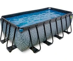 EXIT Stone pool 400x200x122cm with sand filter pump - pilkas