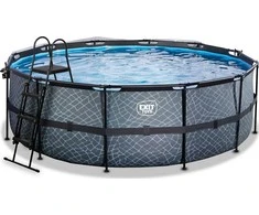 EXIT Stone pool ø427x122cm with sand filter pump and dome - pilkas