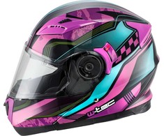 Apverčiamas motociklininko šalmas W-TEC Pezzon Magenta