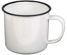 Fox Outdoor Emaliuotas puodelis MFH, balta-juoda, 350ml