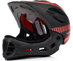 Fullface-fahrradhelm meteor lupus s 48-52 cm juodas/raudona