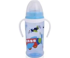 Gertuvė su minkštu kakleliu ir dviem rankenomis Baby Care, 350 ml, mėlyna