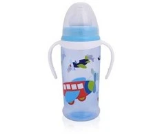 Gertuvė su minkštu kakleliu ir dviem rankenomis Baby Care, 350 ml, mėlyna