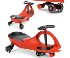 Gravitacinė važiuoklė vaikams LED ratai raudona ECOTOYS