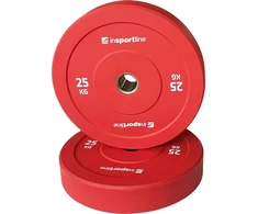 Guminis svorio diskas inSPORTline Bumper Plate Go 25 kg 50 mm