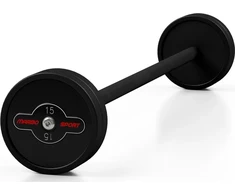 Gumuotas tiesus štangos grifas 15 kg, matinis juodas - Marbo Sport