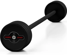 Gumuota tiesi štanga 30 kg, juodas kilimėlis - Marbo Sport