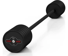 Gumuotas tiesus štangos grifas 55 kg, matinis juodas, Marbo Sport