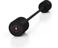 Gumuotas tiesus štangos grifas 55 kg, matinis juodas, Marbo Sport