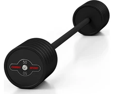 Gumuotas tiesus štangos grifas 50 kg, matinis juodas - Marbo Sport