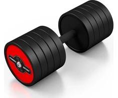 Gumuotas hantelis Marbo Sport, raudonas, 42,5kg